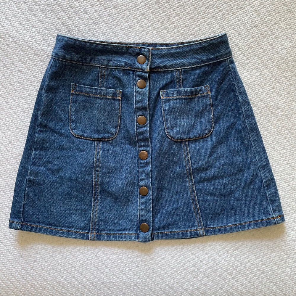 pacsun bullhead denim button-up miniskirt